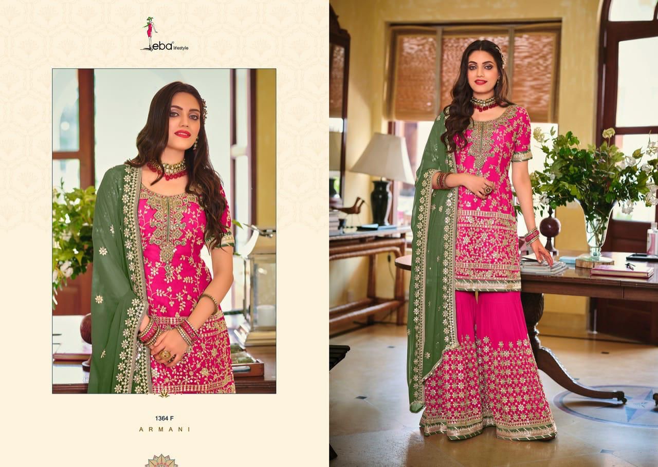 Eba Armani Color Edition 2 Festive Wear Georgette With Embroidery Designer Salwar Kameez Collection